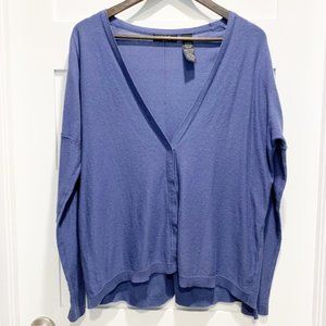 Verve Ami Blue Hi-Low Oversized Cardigan Sweater